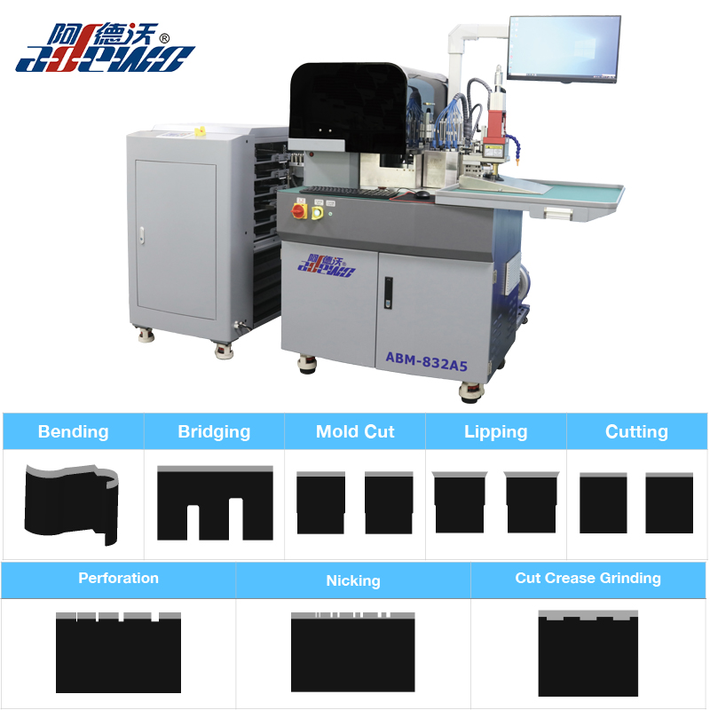 컷 주름 다이 자동 벤더 기계 골판지